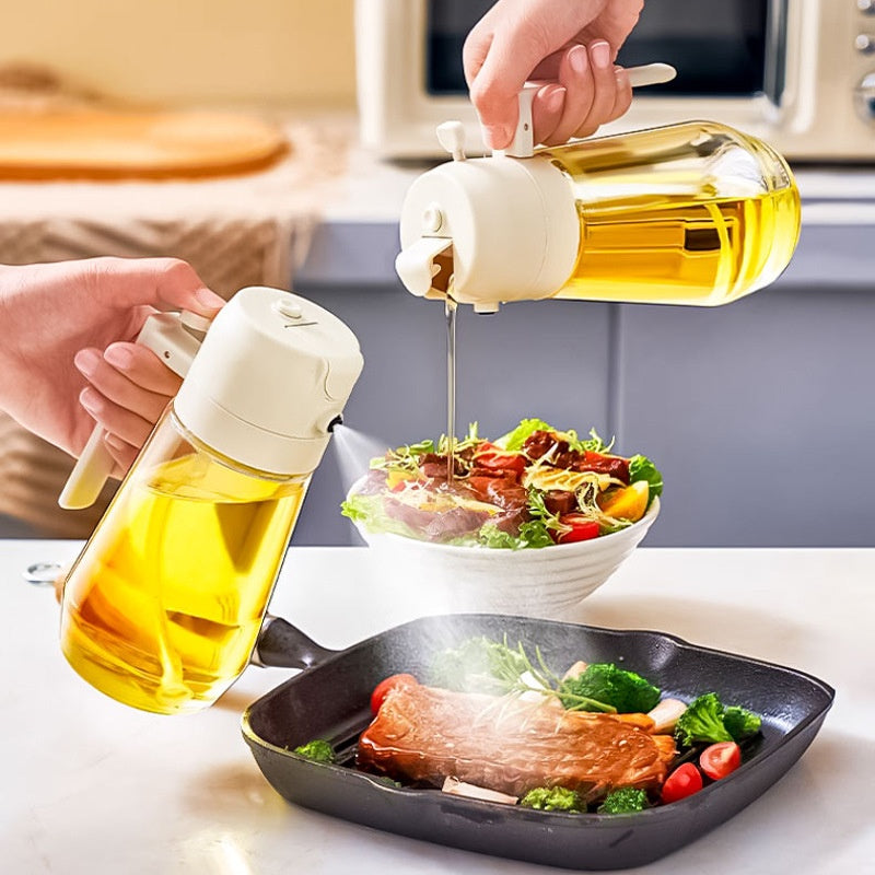 470ml glass oil sprayer and dispenser for cooking