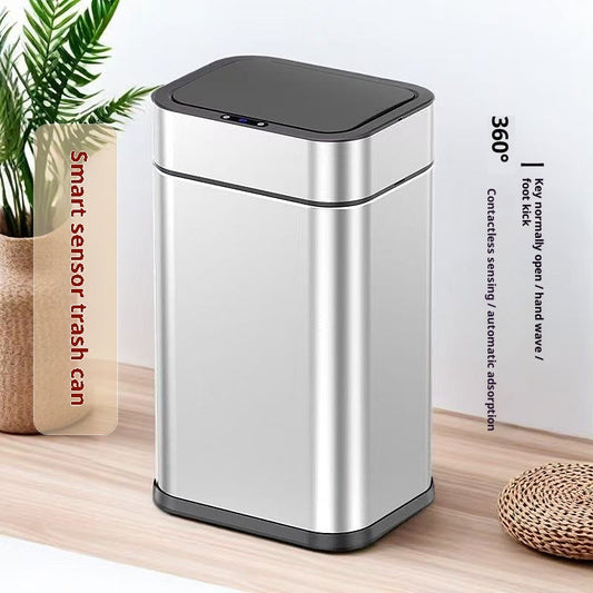Automatic motion sensor trash can with soft-close lid