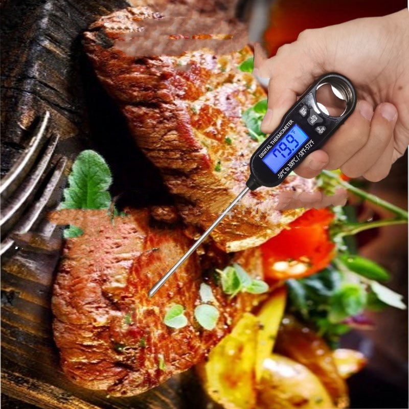 Digital instant read food thermometer for cooking BBQ and grilling